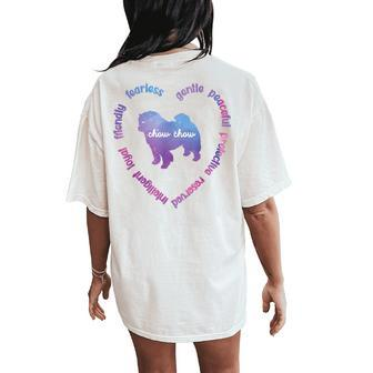 Chow Chow Dog Heart Chow Chow Mom Chow Chow Dad Women's Oversized Comfort T-Shirt Back Print - Monsterry AU