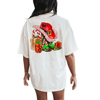 Christmas Western Cowgirl Hat Boots Cute Xmas Cowboy Texas Women's Oversized Comfort T-Shirt Back Print - Monsterry UK
