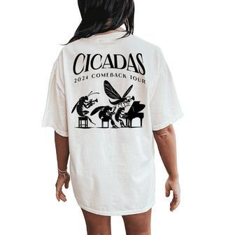 Cicadas 2024 Comeback Tour Band Concert Insect Emergence Women's Oversized Comfort T-Shirt Back Print - Monsterry