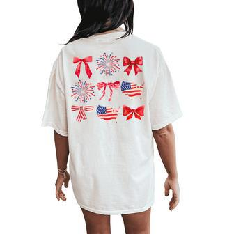 Coquette Bow 4Th Of July Usa American Patriotic Girl Women's Oversized Comfort T-Shirt Back Print - Monsterry AU