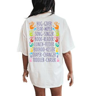Daycare Provider Daycare Teacher Childcare Provider Women's Oversized Comfort T-Shirt Back Print - Monsterry CA