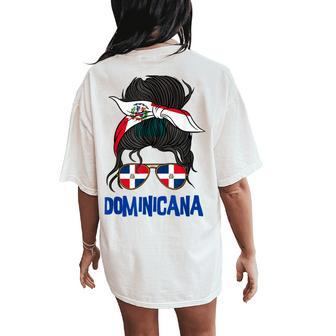Dominicana For Girl Dominican Flag For Dominicana Women's Oversized Comfort T-Shirt Back Print - Thegiftio UK