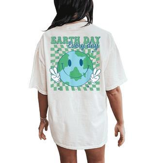 Earth Day Everyday Teacher Mother Earth Planet Anniversary Women's Oversized Comfort T-Shirt Back Print | Mazezy UK