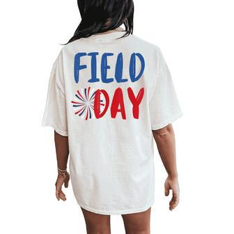 Field Day Red White And Blue Student Teacher Women's Oversized Comfort T-Shirt Back Print - Seseable