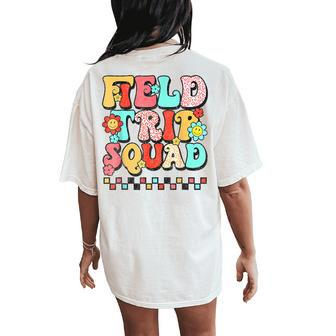 Field Trip Squad Leopard Retro Groovy Field Day 2024 Women's Oversized Comfort T-Shirt Back Print | Mazezy