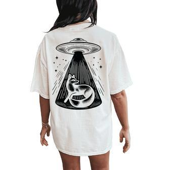 Fox Dad Mom Lover Alien Ufo Women's Oversized Comfort T-Shirt Back Print - Monsterry CA