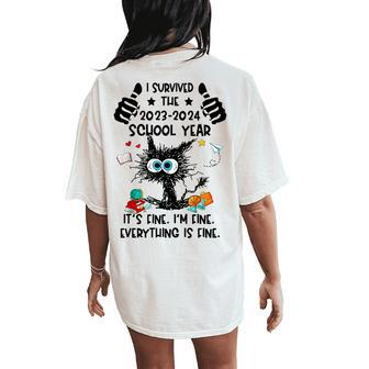 End Of Year School Survivor Last Day Of School Teacher Women's Oversized Comfort T-Shirt Back Print - Monsterry