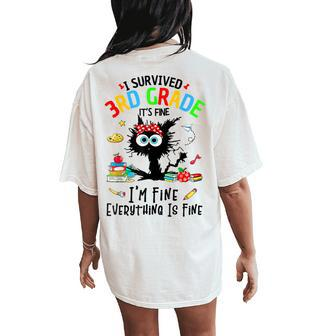 Last Day Of School I Survived 3Rd Grade 3 Grade Women's Oversized Comfort T-Shirt Back Print - Monsterry DE