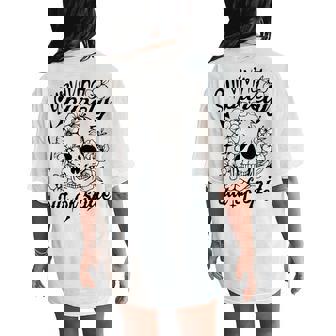 Surviving Purely Out Of Spite Sarcastic Skeleton Humor Women's Oversized Comfort T-Shirt Back Print | Mazezy