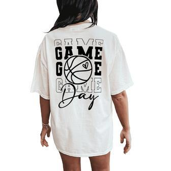 Game Day Sport Lover Basketball Mom Girl Women's Oversized Comfort T-Shirt Back Print | Mazezy