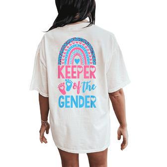 Gender Reveal Keeper Of The Gender Boho Gender Reveal Women's Oversized Comfort T-Shirt Back Print - Thegiftio UK