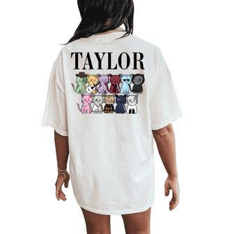 Girl Retro Taylor First Name Personalized Groovy Birthday Women's Oversized Comfort T-Shirt Back Print - Monsterry