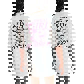 Girls Summer Vibes Feral Girl Summer Vacation Women's Oversized Comfort T-Shirt Back Print | Mazezy