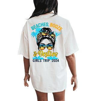 Girls Trip 2024 For Weekend Beaches Booze And Besties Women's Oversized Comfort T-Shirt Back Print - Seseable
