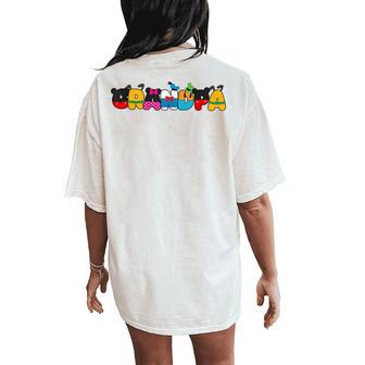 Grandpa Of The Birthday Girl Mouse Family Matching Women's Oversized Comfort T-Shirt Back Print - Monsterry