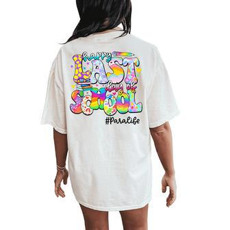 Groovy Happy Last Day Of School Para Life Women's Oversized Comfort T-Shirt Back Print - Monsterry AU