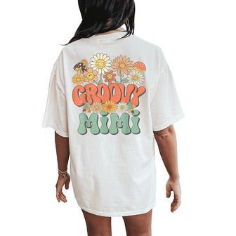 Groovy Mimi Floral Hippie Retro Daisy Flower Mother's Day Women's Oversized Comfort T-Shirt Back Print - Thegiftio UK