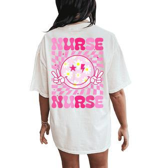 Groovy Nurse Future Nurse Appreciation Nursing Women's Oversized Comfort T-Shirt Back Print | Mazezy