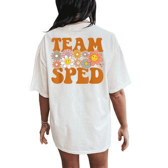Groovy Squad Team Sped Retro Special Education Ed Teacher Women's Oversized Comfort T-Shirt Back Print - Monsterry DE