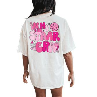 Groovy In My Star Era Pink Teacher Team Teacher Appreciation Women's Oversized Comfort T-Shirt Back Print - Seseable