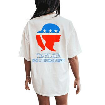 Groovy Taylor For President 2024 Women's Oversized Comfort T-Shirt Back Print - Monsterry