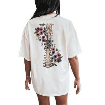 Grow Through It Floral Spine Mental Health Awareness On Back Women's Oversized Comfort T-Shirt Back Print - Monsterry UK