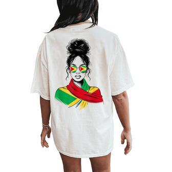 Guyana Messy Bun Proud Patriotic Guyanese Ns Women's Women's Oversized Comfort T-Shirt Back Print - Seseable