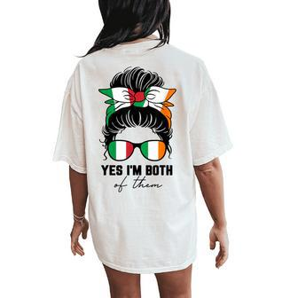 Half Italian Half Irish Girl Italy Ireland Flag Women's Oversized Comfort T-Shirt Back Print | Mazezy CA