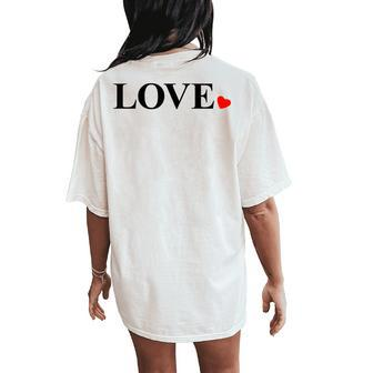 Happy Valentines Day Red Heart Love Cute V-Day Kid Women's Oversized Comfort T-Shirt Back Print | Mazezy