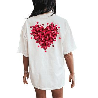 Hearts & Girls Valentine's Day Heart Cute Hearts Women's Oversized Comfort T-Shirt Back Print - Seseable