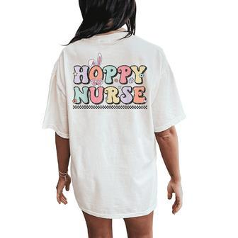 Hoppy Nurse Groovy Easter Day For Nurses & Easter Lovers Women's Oversized Comfort T-Shirt Back Print | Mazezy CA