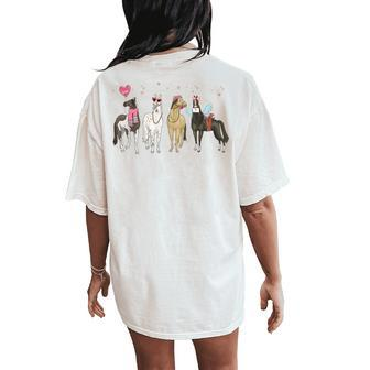 Horse Valentine's Day Horse Lover Horse Mom Women's Oversized Comfort T-Shirt Back Print - Monsterry