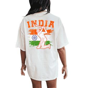 India Cricket Supporters Jersey Indian Cricket Fans Women's Oversized Comfort T-Shirt Back Print - Thegiftio UK