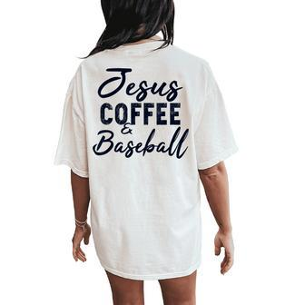 Jesus Coffee And Sport And Christian Lovers Women's Oversized Comfort T-Shirt Back Print - Monsterry CA