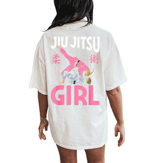 Jiu Jitsu Girl Bjj Martial Arts Women's Oversized Comfort T-Shirt Back Print - Monsterry UK
