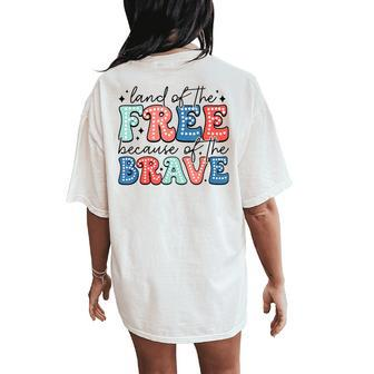 Land Of The Free Because Of The Brave Dalmatian Dots Womens Women's Oversized Comfort T-Shirt Back Print - Seseable