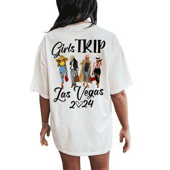 Las Vegas Girls Trip 2024 Birthday Squad Vacation Women's Oversized Comfort T-Shirt Back Print - Seseable