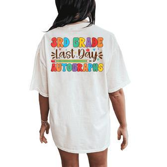 Last Day Autographs School 3Rd Grade Groovy Graduation Women's Oversized Comfort T-Shirt Back Print - Monsterry UK