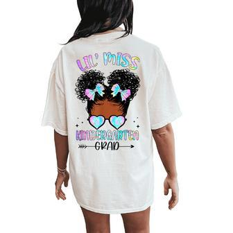 Little Miss Kindergarten Grad 2024 Graduation For Girl Women's Oversized Comfort T-Shirt Back Print - Seseable