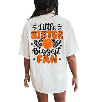 Little Sister Biggest Fan Basketball Sister Women's Oversized Comfort T-Shirt Back Print - Thegiftio UK
