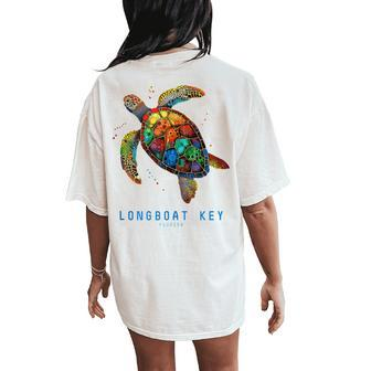 Longboat Key Fl Florida Souvenir Vintage Tribal Sea Turtle Women's Oversized Comfort T-Shirt Back Print - Monsterry AU