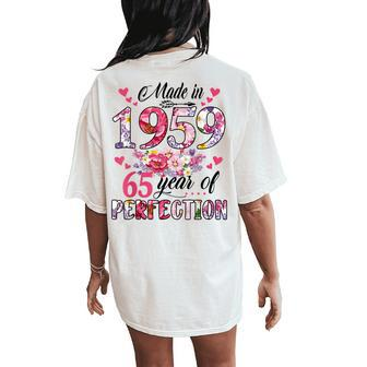 Made In 1959 Floral 65 Year Old 65Th Birthday Women Women's Oversized Comfort T-Shirt Back Print | Mazezy