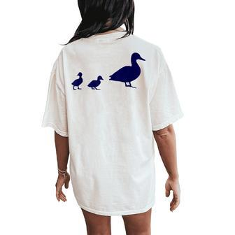 Mama Duck 2 Ducklings Animal Family B Women's Oversized Comfort T-Shirt Back Print - Monsterry UK