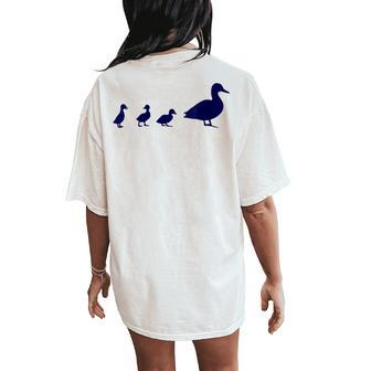 Mama Duck 3 Ducklings Animal Family B Women's Oversized Comfort T-Shirt Back Print - Monsterry AU
