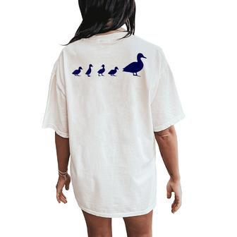Mama Duck 4 Ducklings Animal Family B Women's Oversized Comfort T-Shirt Back Print - Monsterry