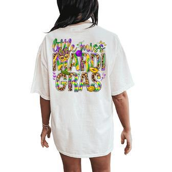 Mardi Gras Little Miss Mardi Gras Girl Outfit Women's Oversized Comfort T-Shirt Back Print | Mazezy