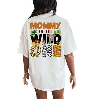 Mommy Of The Birthday Wild One Safari Mom And Dad Boy Family Women's Oversized Comfort T-Shirt Back Print - Monsterry DE