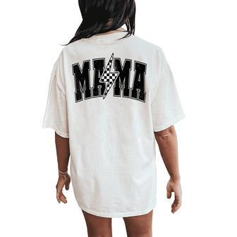 Racing Mom Race Mom Racer Race Checkered Mama Women's Oversized Comfort T-Shirt Back Print - Monsterry AU