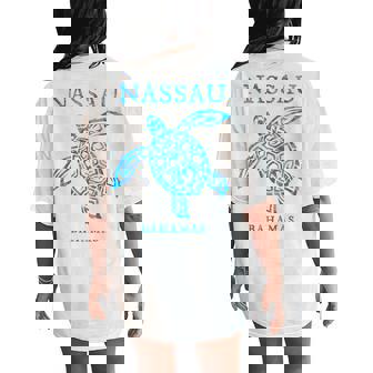 Nassau Bahamas Sea Turtle Boys Girls Toddler Souvenir Women's Oversized Comfort T-Shirt Back Print | Mazezy