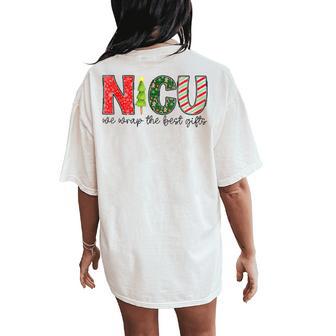 Nicu Nurse Christmas Neonatal Icu Nurse T Holiday Nicu Nurse Women's Oversized Comfort T-Shirt Back Print - Thegiftio UK